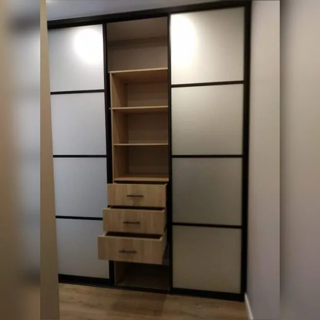 Встроенный шкаф в коридор в алюминиевом профиле, фотография 2
